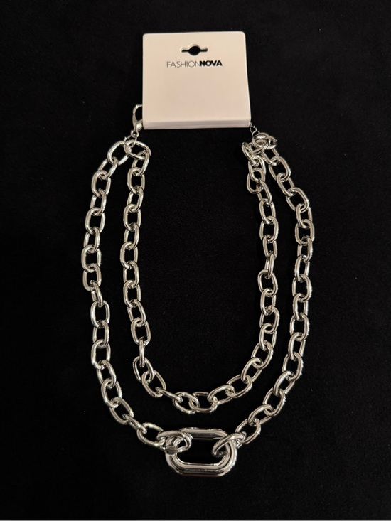 Fashion Nova Jewelry - Chunky Silver Chain Link Choker Necklace - Women's Jewelry